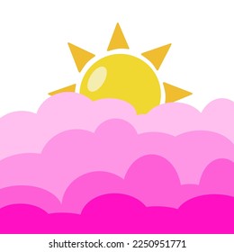 imagen vectorial de nube y sol