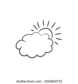 Cloud and sun. Weather forecast icon. Vector.