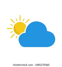 Cloud and sun - weather forecast icon, seasons clouds symbol