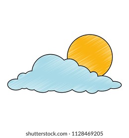 cloud with sun weather icon