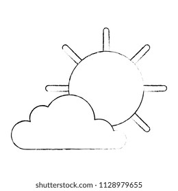 cloud with sun weather icon