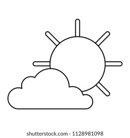 cloud with sun weather icon