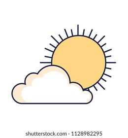cloud with sun weather icon