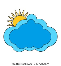 Cloud and sun Weather on isolated white background