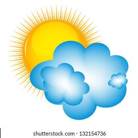 Cloud and sunny background vector illustration