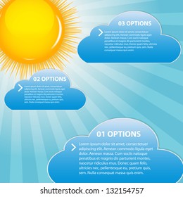 Cloud and sunny background vector illustration