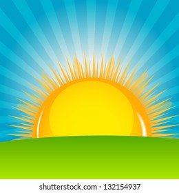 Cloud and sunny background vector illustration