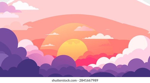  Cloud with sunset sky background in Thailand,Cloudscape time lapse background Dark red purple sunset sky Nature background, sunset in the clouds.
