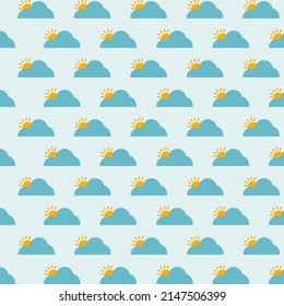 Cloud sunshine vector seamless pattern 