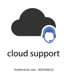 cloud support icon design vector