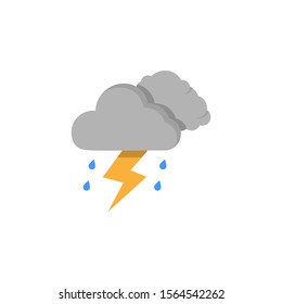 Cloud swarm rain drops lightning icon. Simple line, outline vector of two color weather icons for ui and ux, website or mobile application