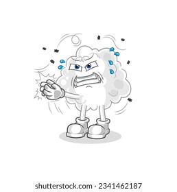 the cloud swat fly character. cartoon mascot vector