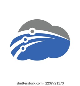 cloud swoosh dot logo template
