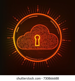 cloud symbol combined with electronic board, concept of cloud computing