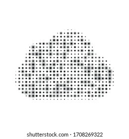 The cloud symbol filled with black dots. Vector illustration on white background