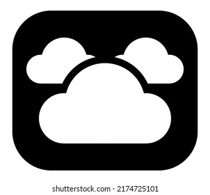 Cloud symbol, icon shape for cloud computing  technology and weather themes