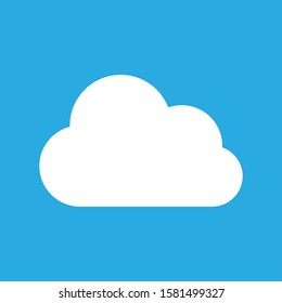 Cloud symbol icon. Simple shape sign. Vector illustration image. Isolated on blue background.