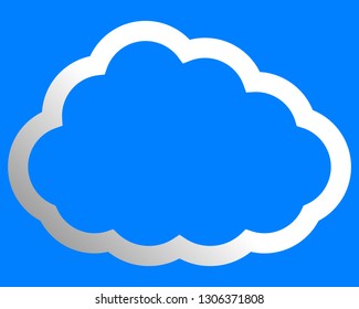 Cloud symbol icon - white gradient outline, isolated - vector illustration