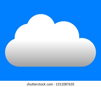 Cloud symbol icon - white gradient, isolated - vector illustration