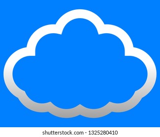 Cloud symbol icon - white gradient outline, isolated - vector illustration
