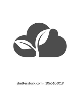 Cloud Symbol. Leaf and nature icon. Plant and tree logo. vector eps 10.