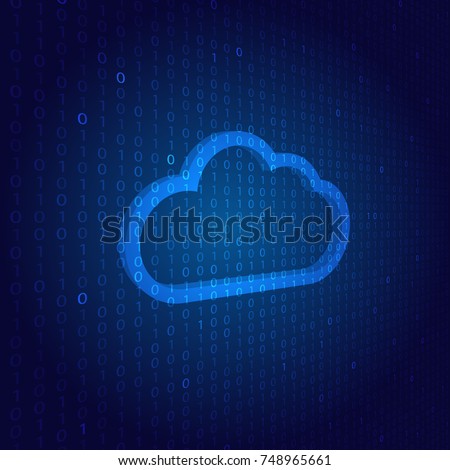 Cloud symbol network on a digital background. Vector illustration .