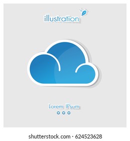 Cloud Symbol , Paper art, Cloud,season,Vector design element illustration