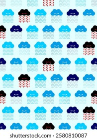 Cloud symbol pattern seamless. ornament Sign for weather for smartphone application. background warm rain and hail, snow and downpour. Snowfall Baby fabric texture