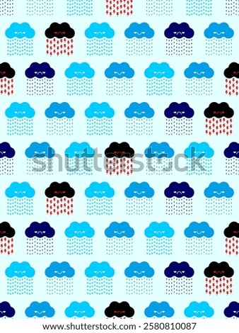 Cloud symbol pattern seamless. ornament Sign for weather for smartphone application. background warm rain and hail, snow and downpour. Snowfall Baby fabric texture