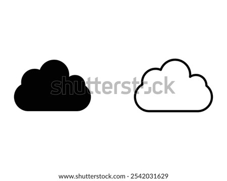 cloud symbol silhouette on transparent background