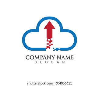 cloud  symbol upload data logo
