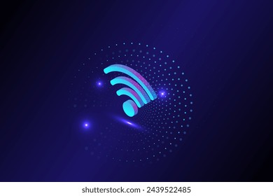 Cloud symbol. Wifi on mobile , internet communication data, 3d design.