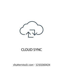 Cloud sync concept line icon. Simple element illustration. Cloud sync  concept outline symbol design. Can be used for web and mobile UI/UX