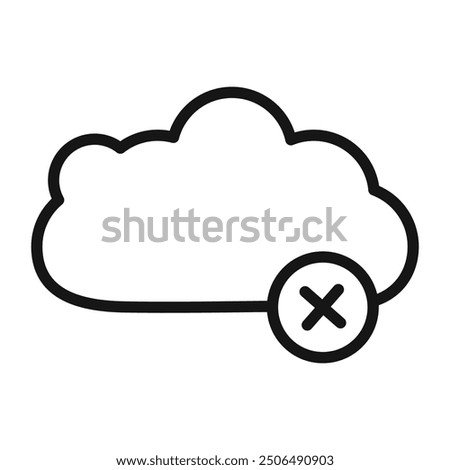 cloud sync disable icon Black line art vector logo