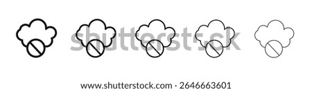 cloud sync disable icon black and white vector sign