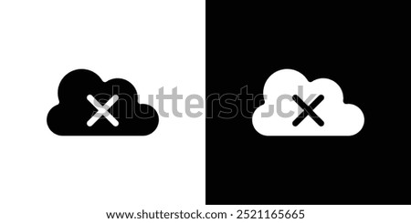 cloud sync disable icon Flat fill set collection