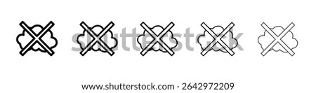 cloud sync disable icon Flat design on isolated background