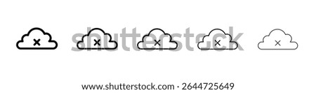 cloud sync disable icon flat illustration set logo