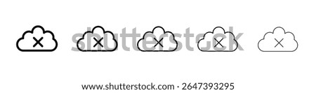 cloud sync disable icon flat illustration set logo