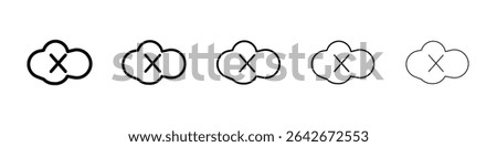 cloud sync disable icon isolated vector on white background set