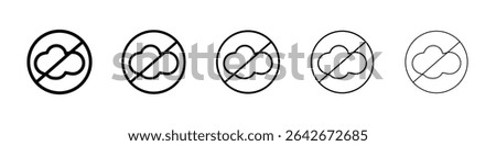 cloud sync disable icon isolated vector on white background set