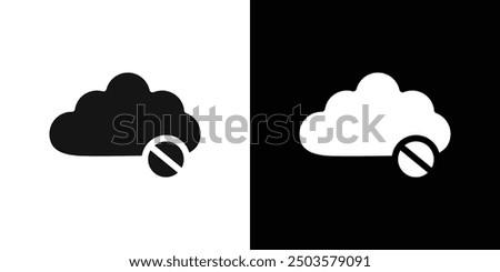 cloud sync disable icon line art vector