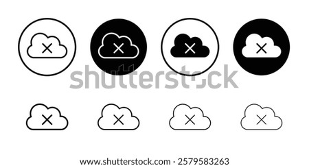 cloud sync disable icon logo sign set vector outline