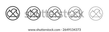 cloud sync disable icon outline ilustration vector symbol