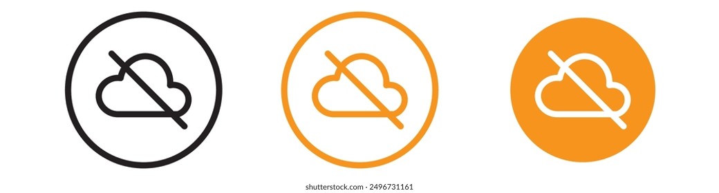 Cloud Sync Disable Icon Set Data Synchronization Symbols for Technology and Software