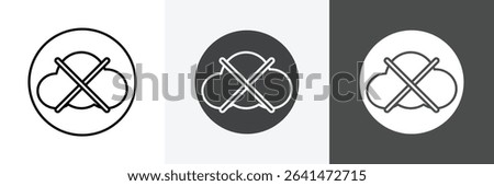 cloud sync disable icon set vector art