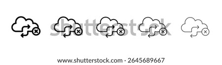 cloud sync disable icon simple illustration logo art