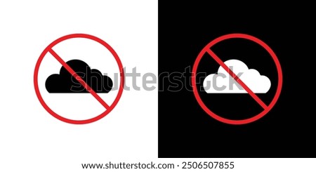 cloud sync disable icon Thin line illustration set