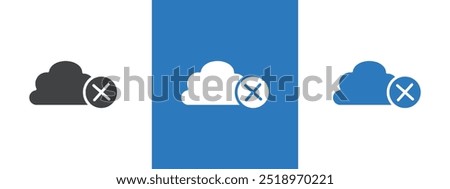 cloud sync disable icon thin line illustration