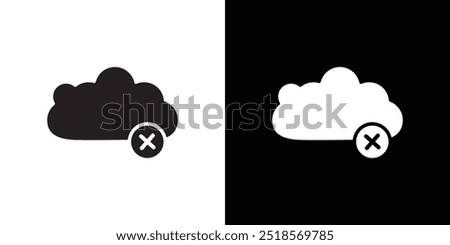 cloud sync disable icon Vector flat thin line illustration